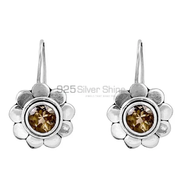 Original Citrine Semi Precious Gemstone earring In 925 Sterling Silver Jewelry 925SE142