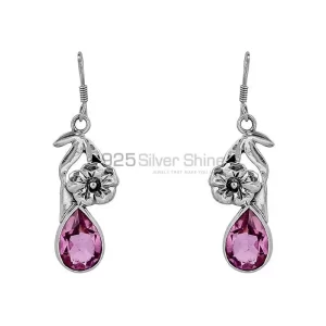 Pink Amethyst Gemstone earring In 925 Sterling Silver Jewelry 925SE85