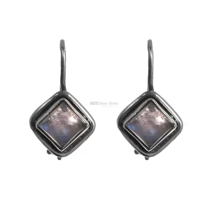 Rainbow Moonstone earrings In Fine Silver Jewelry 925SE210