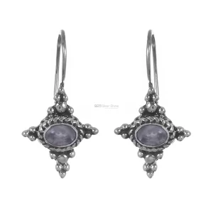 Rainbow Moonstone earrings In Fine 925 Sterling Silver 925SE237