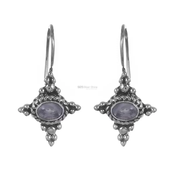 Rainbow Moonstone earrings In Fine 925 Sterling Silver 925SE237