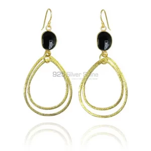 Semi Precious Black Onyx Gemstone earrings Exporters In 925 Sterling Silver Jewelry 925SE1953