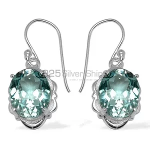 Semi Precious Blue Topaz Gemstone earrings In Fine 925 Sterling Silver 925SE789