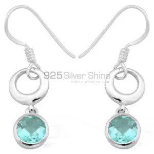 Semi Precious Blue Topaz Gemstone earrings Manufacturer In 925 Sterling Silver Jewelry 925SE974