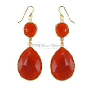 Semi Precious Carnelian Gemstone earrings Manufacturer In 925 Sterling Silver Jewelry 925SE1877