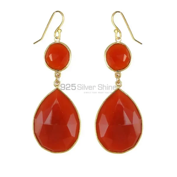 Semi Precious Carnelian Gemstone earrings Manufacturer In 925 Sterling Silver Jewelry 925SE1877