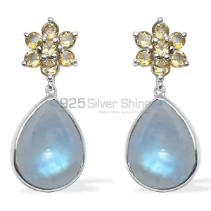 Semi Precious Chalcedony Gemstone earrings In 925 Sterling Silver 925SE1020
