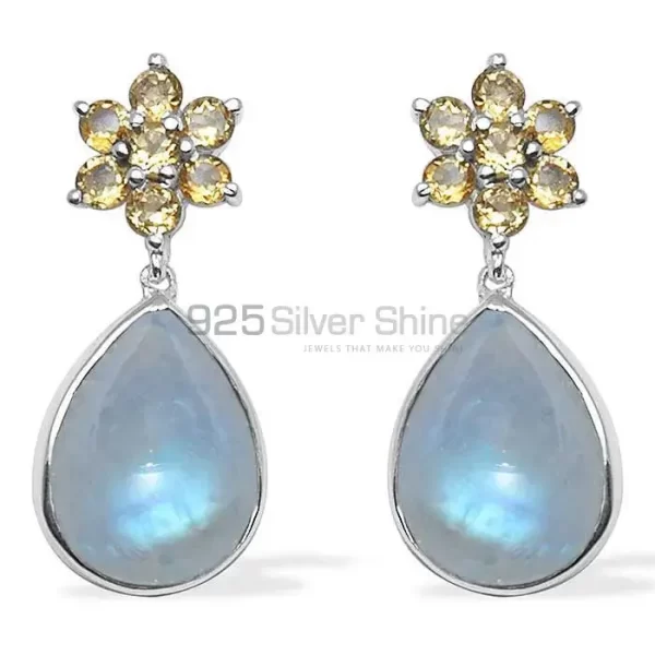 Semi Precious Chalcedony Gemstone earrings In 925 Sterling Silver 925SE1020