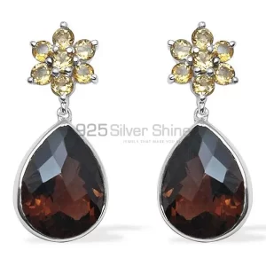 Semi Precious Chalcedony Gemstone earrings In Fine 925 Sterling Silver 925SE1026