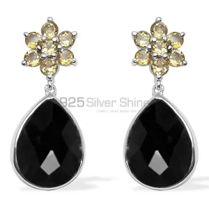 Semi Precious Chalcedony Gemstone earrings In Solid 925 Silver 925SE1023