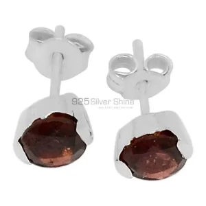 Semi Precious Garnet Gemstone earrings In 925 Sterling Silver 925SE546