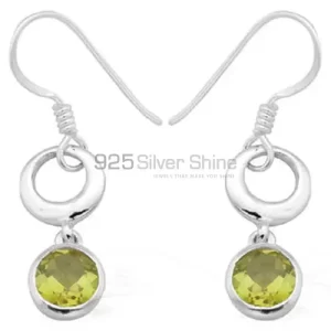Semi Precious Lemon Quartz Gemstone earrings Exporters In 925 Sterling Silver Jewelry 925SE971