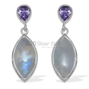 Semi Precious Multi Gemstone earrings Exporters In 925 Sterling Silver Jewelry 925SE892