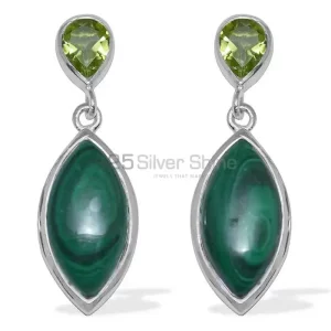 Semi Precious Multi Gemstone earrings Suppliers In 925 Sterling Silver Jewelry 925SE889