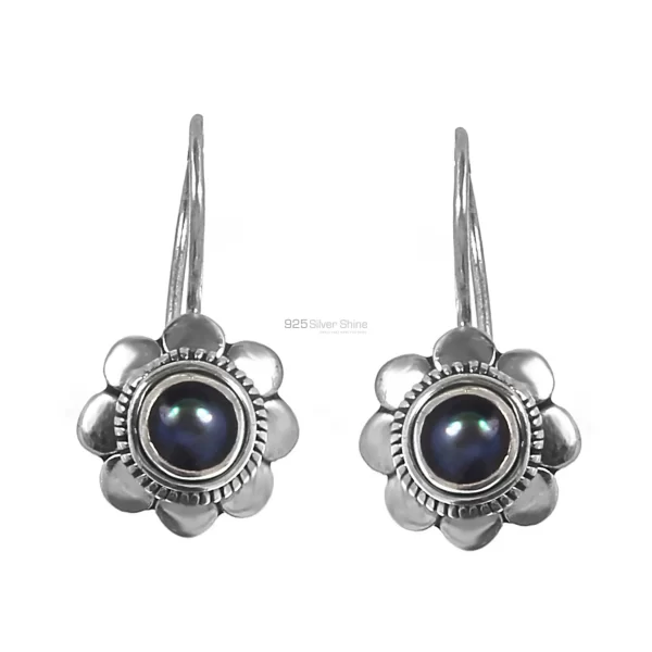 Semi Precious Pearl Gemstone earrings In Solid 925 Silver 925SE233