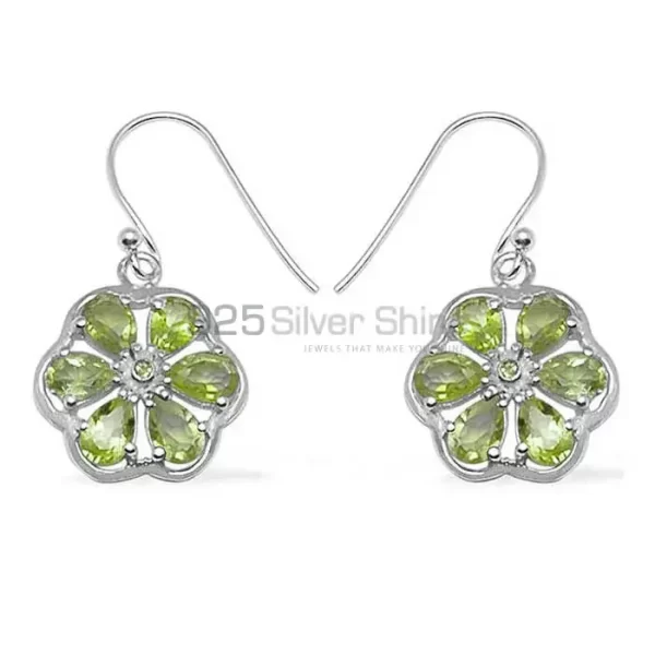 Semi Precious Peridot Gemstone earrings In 925 Sterling Silver 925SE704