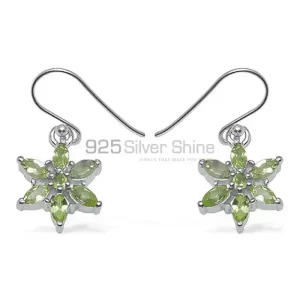 Semi Precious Peridot Gemstone earrings In Fine 925 Sterling Silver 925SE710