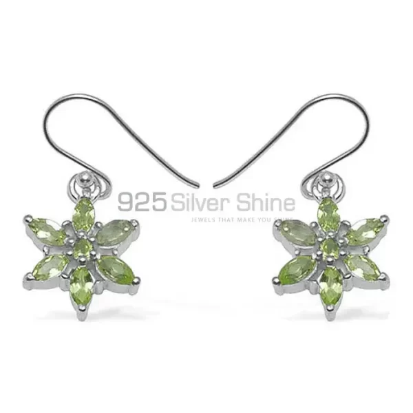 Semi Precious Peridot Gemstone earrings In Fine 925 Sterling Silver 925SE710