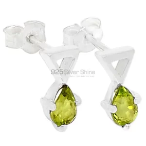 Semi Precious Peridot Gemstone earrings In Solid 925 Silver 925SE470