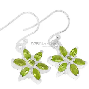 Semi Precious Peridot Gemstone earrings Manufacturer In 925 Sterling Silver Jewelry 925SE500