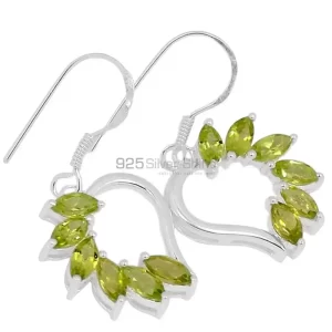 Semi Precious Peridot Gemstone earrings Wholesaler In 925 Sterling Silver Jewelry 925SE412