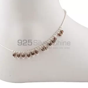 Smoky Quartz Beads 925 Sterling Silver Anklet 925ANK99