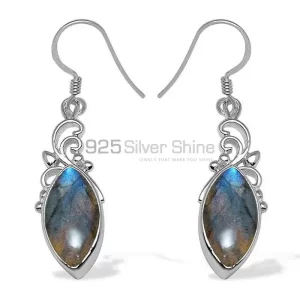 Solid 925 Silver earrings In Genuine Labradorite Gemstone 925SE1015
