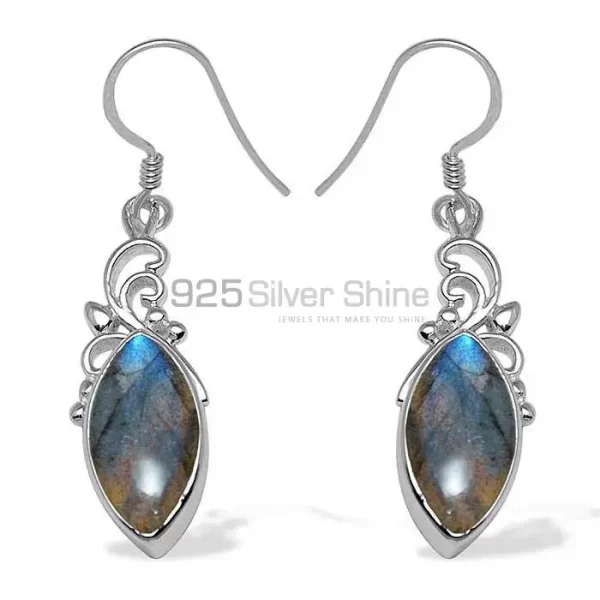 Solid 925 Silver earrings In Genuine Labradorite Gemstone 925SE1015
