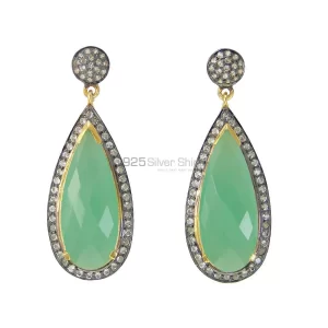 Solid 925 Silver earrings In Genuine Multi Gemstone 925SE1997
