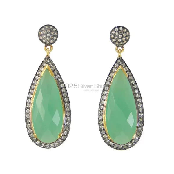 Solid 925 Silver earrings In Genuine Multi Gemstone 925SE1997