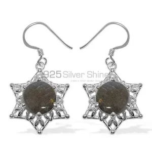 Solid 925 Silver earrings In Natural Labradorite Gemstone 925SE1092