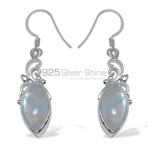 Solid 925 Silver earrings In Natural Rainbow Moonstone 925SE1013