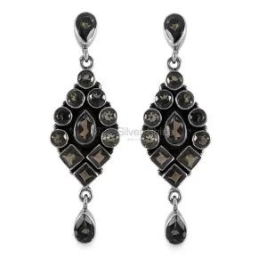 Solid 925 Silver earrings In Semi Precious Peridot Gemstone 925SE1321