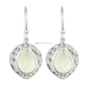 Solid 925 Silver earrings In Semi Precious Prehnite Gemstone 925SE1838