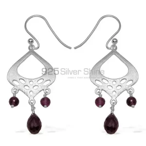Solid 925 Silver earrings In Semi Precious Smoky Quartz Gemstone 925SE777
