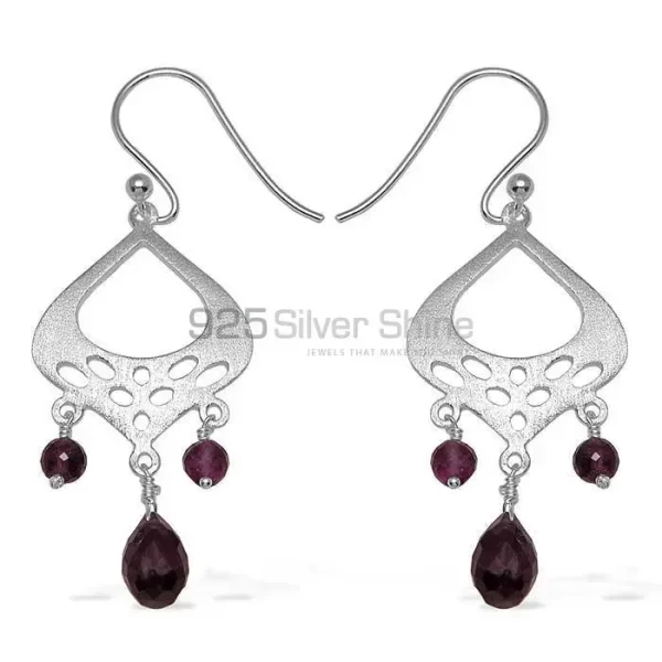 Solid 925 Silver earrings In Semi Precious Smoky Quartz Gemstone 925SE777