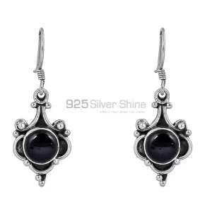 Solid 925 Sterling Silver earring In Natural Black Onyx Gemstone Jewelry 925SE53