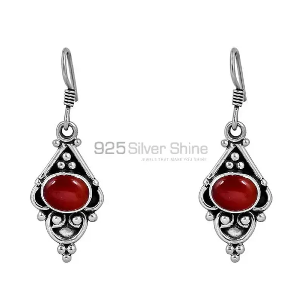 Sterling Silver earring In Natural Carnelian Gemstone Jewelry 925SE97