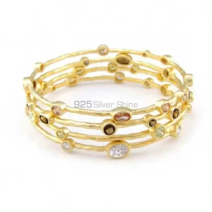 Sterling Silver Gold Vermeil Bracelets In Multi Stone 925SSB15