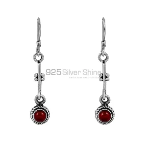 Stunning Natural Red Onyx Gemstone earring In 925 Solid Silver Jewelry 925SE63