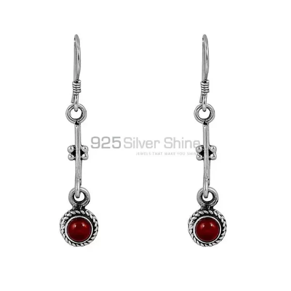 Stunning Natural Red Onyx Gemstone earring In 925 Solid Silver Jewelry 925SE63