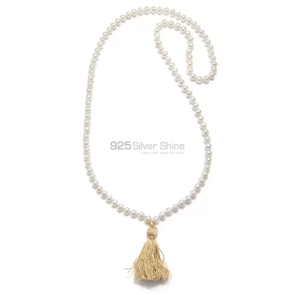 Tassel Mala Pearl Gemstone Beads Necklace 925MBC118