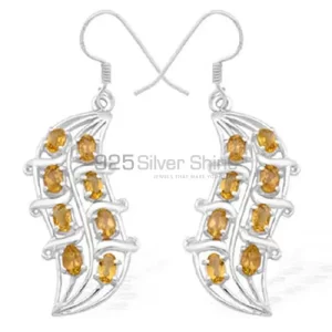 925 Sterling Silver earrings In Citrine Gemstone Jewelry 925SE978