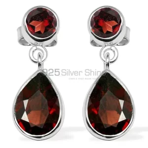 925 Sterling Silver earrings In Garnet Gemstone Jewelry 925SE1136