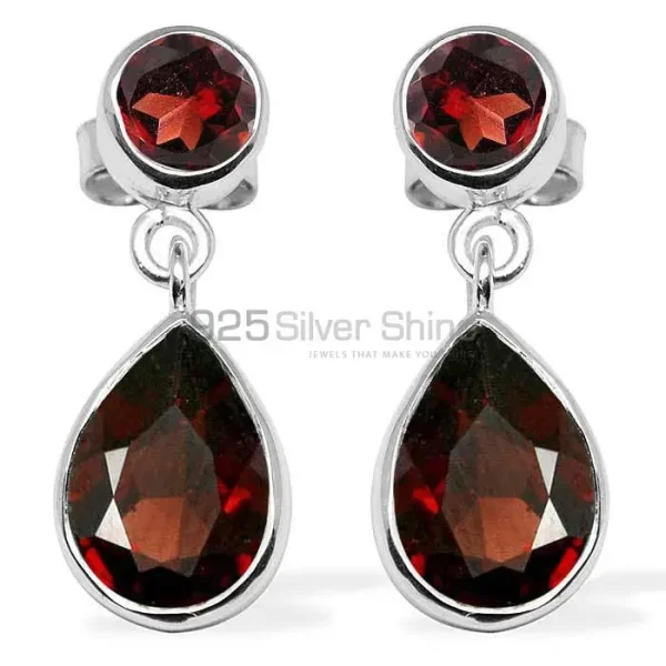 925 Sterling Silver earrings In Garnet Gemstone Jewelry 925SE1136