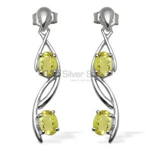 925 Sterling Silver earrings In Peridot Gemstone Jewelry 925SE1057