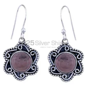 925 Sterling Silver earrings In Rose Quartz Gemstone Jewelry 925SE1206