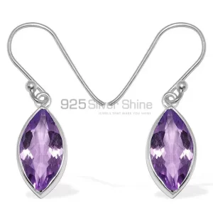 925 Sterling Silver Handmade earrings In Amethyst Gemstone Jewelry 925SE1139