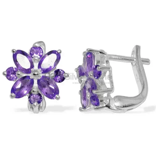 925 Sterling Silver Handmade earrings In Amethyst Gemstone Jewelry 925SE902