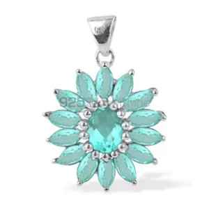 925 Sterling Silver Handmade Pendants In Blue Topaz Gemstone Jewelry 925SP1636